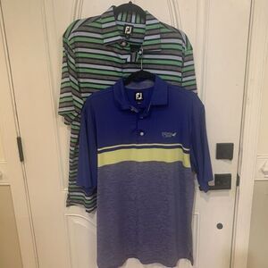 Foot Joy Indian Creek Short Sleeved Stretch‎ Polo Golf Shirts Men's M lot of 2